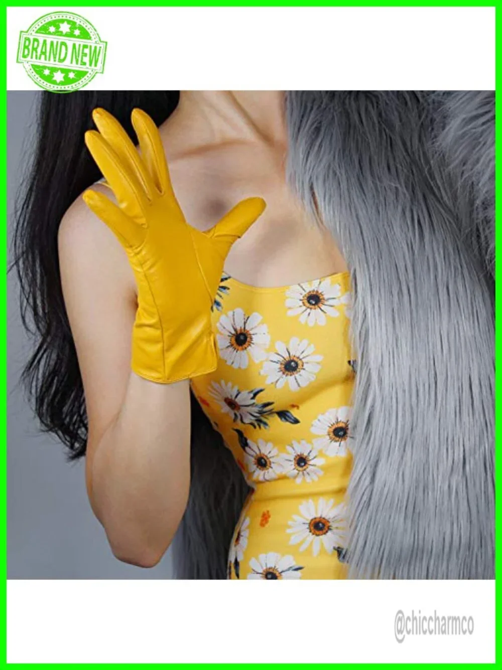 Real Leather Gloves Winter Lining Short Classic Dress Driving Gloves